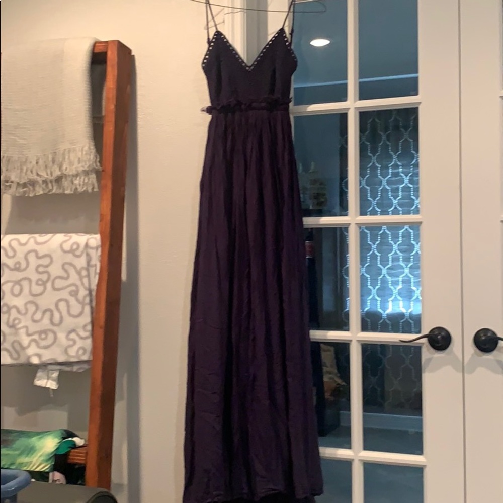 Navy Backless Maxi Dress